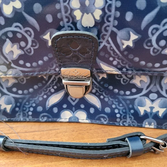 NWT Patricia Nash Laurentina Italian Folklore Blue Floral Print Leather Purse - Picture 5 of 16